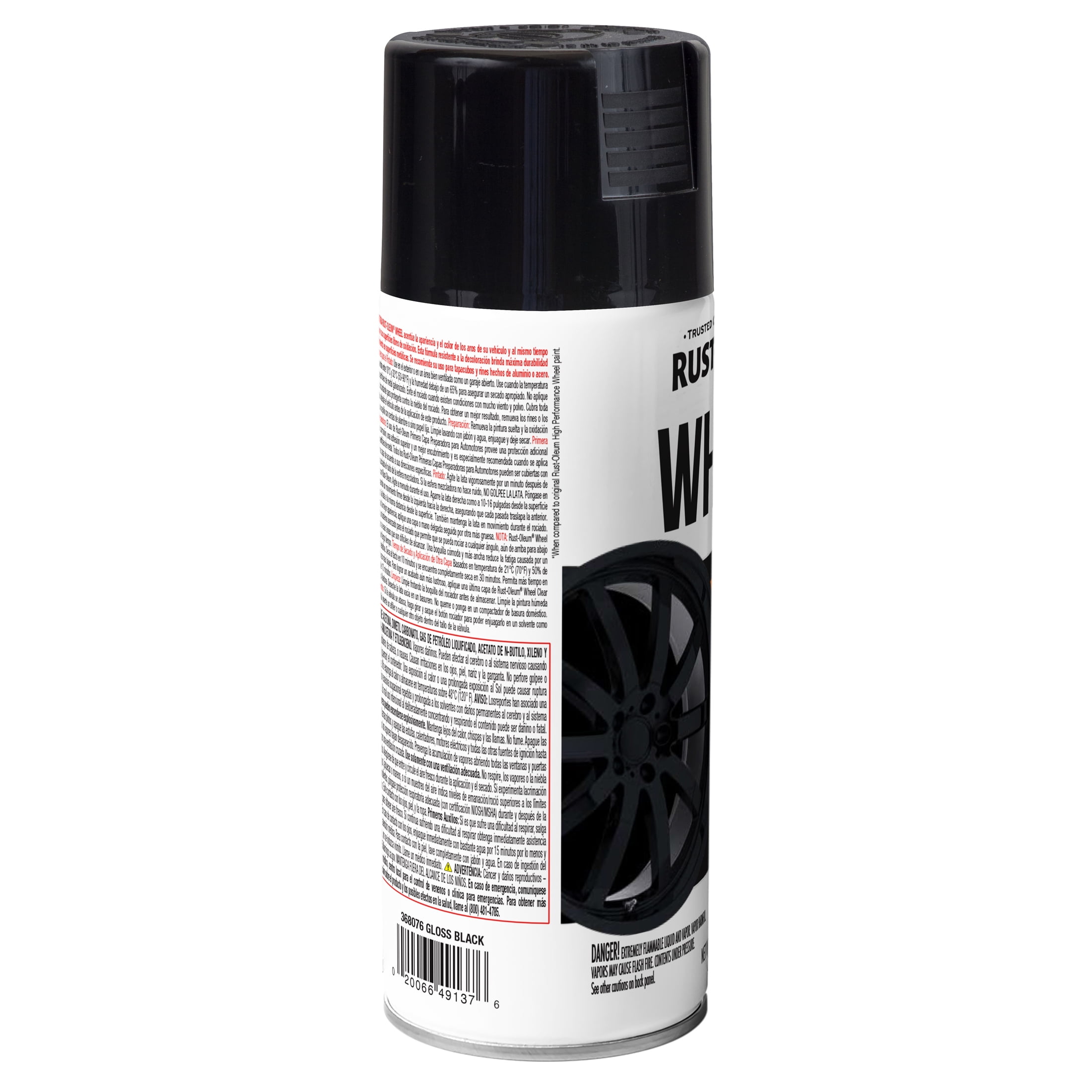 6 Pack, Black, Rust-Oleum Automotive Wheel 3X Gloss Spray Paint-368076, 11 oz