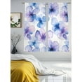 thumbnail image 3 of Purple Blue Spring Floral Sheer Curtains 63 Inch Length 2 Panels Set for Living Room/Bedroom, Flowers Summer Botanical Semi Curtain Sheers Drapes Rod Pocket Curtains Window Treatment Set 52''x63''x2, 3 of 7