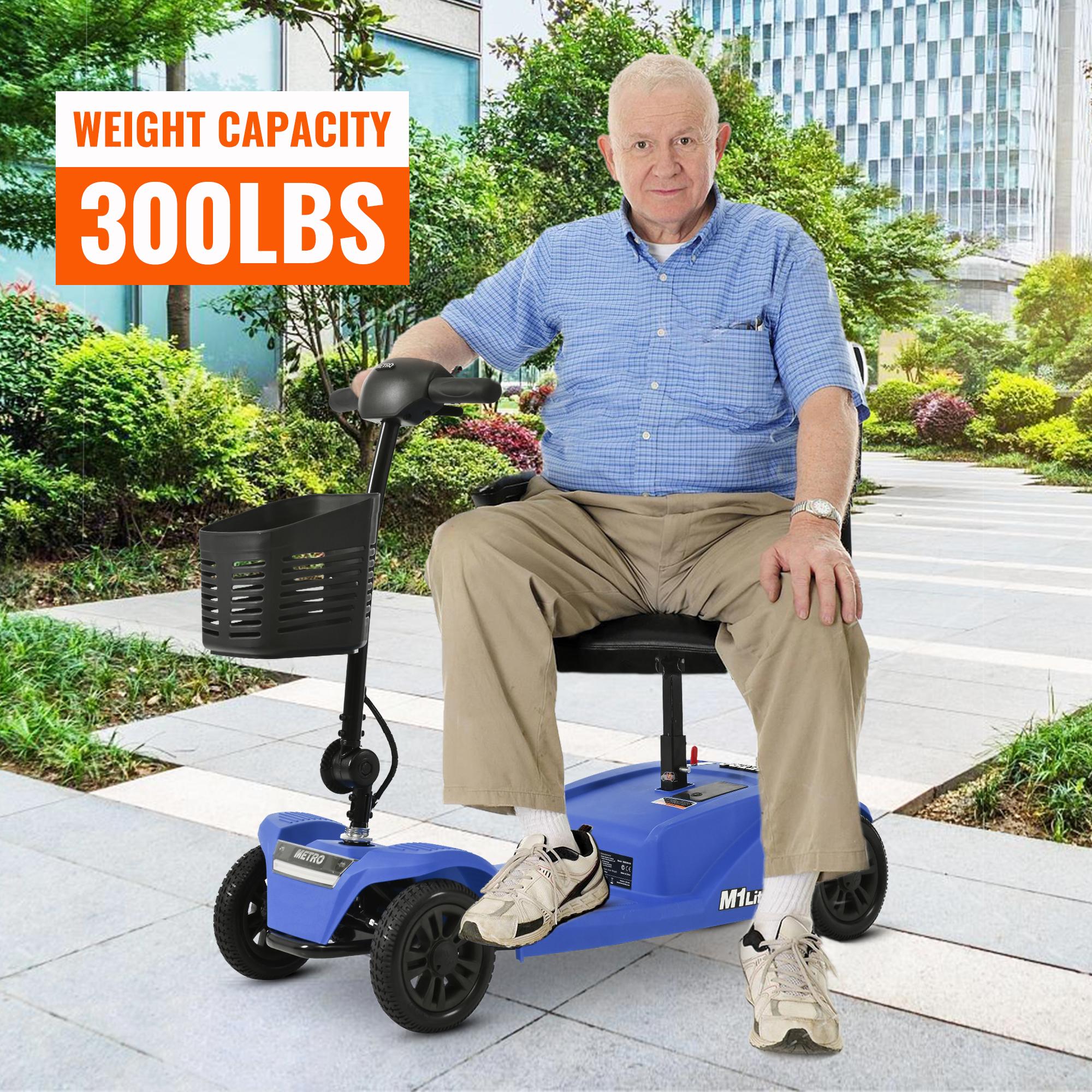 LEGAHOME Compact Mobility Scooter, Electric Powered 4 Wheels Scooter for Seniors, Lightweight Folding Motorized Scooters with LED Headlight, Heavy Duty Elderly Mobility Scooter, Holds 330lb, Blue