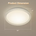 thumbnail image 2 of Lucere 16'' Flush Mount LED Ceiling Light, Dimmable 24W LED Ceiling Light, 3000K/4000K/5000K 3 Color Temperatures for Bedroom, Kitchen, Living Room,Bathroom, 2 of 8