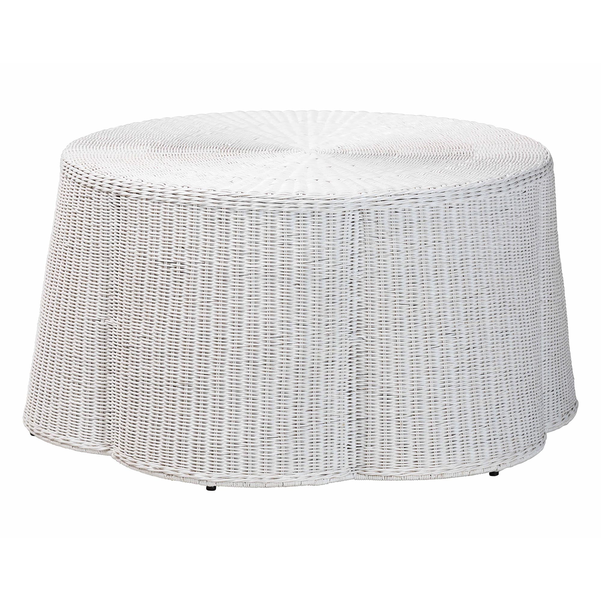 bali & pari Palm Boho Coffee Table, Chalk White