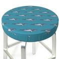 thumbnail image 3 of Lsque Cartoon Whale Round Bar chair cushion covers Velvet Fabric Premium Comfort Protects from Scratches and Stains for 14-17 Inch Chair- 12 inch, 3 of 7