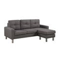thumbnail image 5 of Cosmic Homes Sectional Sofa Grey, Reversible Chaise, Chrome-Finished Legs, 5 of 5