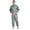 Grey, variant on YONGHS Men's Dustproof Anti-static One Piece Workwear Stand Collar Long Sleeve Coveralls Navy Blue 5XL