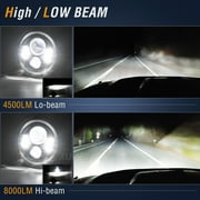 2X 7 INCH Round LED Headlights Halo Angle Eye For Jeep Wrangler JK LJ TJ CJ