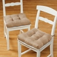 thumbnail image 2 of Collections Etc Solid Color Tufted Chair Cushions with Tiebacks - Set of 2, 2 of 3