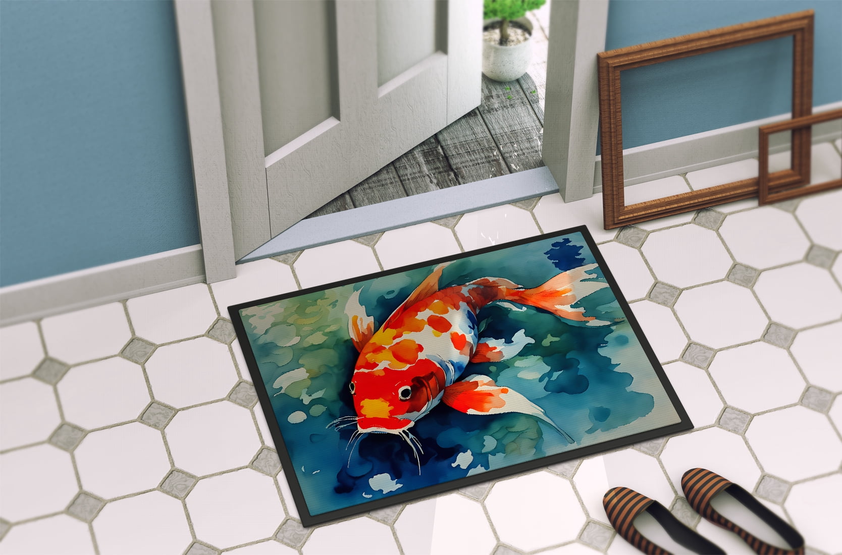 Carolines Treasures DAC2794MAT 0.15 x 18 x 27 in. Koi Fish Doormat