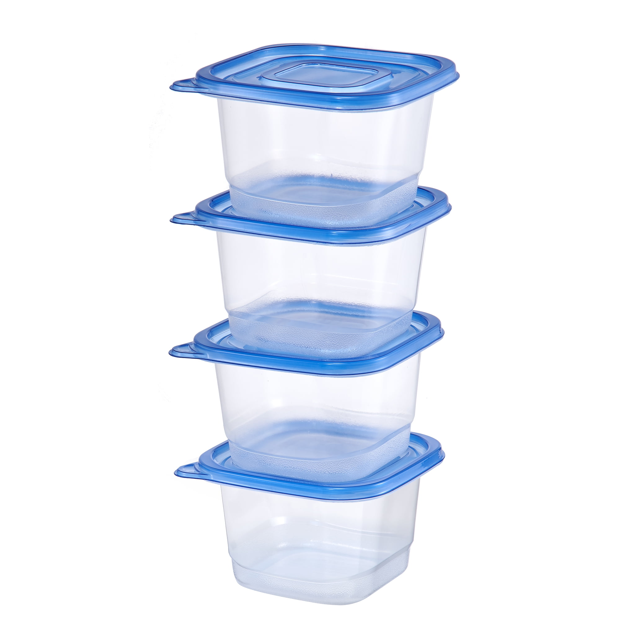 (3 pack) Mainstays 4 Pack 4.4Cup Plastic Square Food Storage Container