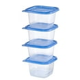 thumbnail image 3 of (6 pack) Mainstays 4 Pack 4.4Cup Plastic Square Food Storage Container, 3 of 8