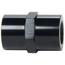 Allstar Performance ALL49785 0.125 in. NPT Female to 0.125 in. NPT Female Straight Fitting Adapter - Black Anodize