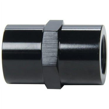 Allstar Performance ALL49785 0.125 in. NPT Female to 0.125 in. NPT Female Straight Fitting Adapter - Black Anodize
