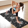 thumbnail image 6 of Black White Gothic Butterfly Sun Moon Flower Pattern Hot Yoga Mat Towel Non Slip for Hot Yoga - Quick-Drying Yoga Mat Cover with 4 Corner Pockets with Travel Bag - Hot Yoga Towel Non Slip 74"x26", 6 of 6