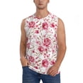 thumbnail image 3 of Uemuo Rose Flowers Pattern Men's Sleeveless T-Shirt,Muscle Athletic Tank Top, Moisture-wicking Quick-dry Breathable Classic Tee Top for Gym Run Outdoor Sports-3X-Large, 3 of 8