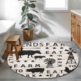 thumbnail image 4 of 3ft Washable Round Rug, Farmhouse Animal Non-Slip Circle Area Rug for Bedroom Bedside, Chicken Cow Pig Windmills Wood Grain Soft Indoor Floor Mat for Home Decor, 4 of 9