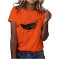 thumbnail image 1 of Dadaria Matters Tee Femme Chemise Orange Manches Courtes T-Shirt Col Rond Hauts Été Chandail Blouses L, 1 of 6