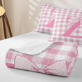 thumbnail image 4 of Catabedysis Personalized Letter Gifts Twin Quilt Set,Pink Princess Bowknot Alphabet Z Twin Coverlet Set For Girls,3Pcs, 4 of 7