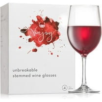 Reusable Plastic Stemmed Wine Glasses 4 Pack – 12 oz Tritan Unbreakable Wine Glasses
