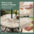 thumbnail image 5 of Round Outdoor Tablecloth with Umbrella Hole and Zipper, Khaki Starfish Tablecloth with Elastic Waterproof, Coral Shell Ocean Vintage Coastal Patio Table Covers for 55" - 60" Picnic Pool Tables, 5 of 9