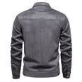 thumbnail image 6 of Olyvenn Mens Zip Up Bomber Jacket Casual Lapel Suede Warm Business Coat Long Sleeve Solid Color Loose Comfy Trendy Jackets Gray 4, 6 of 6