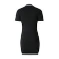 thumbnail image 4 of Womens Casual Baseball Varsity Mini Dress Bodycon Short Sleeve Button Down Dress with Pockets, 4 of 6