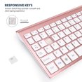 thumbnail image 4 of Combo de teclado y ratón inalámbricos USB, ratón y teclado de oficina ultrafinos y silenciosos para ordenador portátil (oro rosa), 4 of 5