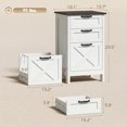 thumbnail image 3 of 3 Drawer File Cabinet with Silent Slides, Vertical Filing Cabinet for Hanging A4/Letter Size, Rustic Farmhouse Printer Stand with Storage for Home Office, Distressed White, 3 of 9