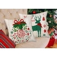 thumbnail image 5 of Merry Christmas Decorations Pillow Covers 20x20 Inch Set of 4 Vintage Wood with Christmas Tree Elk Deer Snowflake Xmas Gifts Throw Pillow Case Winter Red Green Home Decor Cushion Cover, 5 of 6