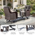 thumbnail image 4 of PARKWELL Outdoor Wicker Glider Chairs Set with Center Table, 2 Cushioned Patio Glider Chairs on Sliding Base, Smooth Forward and Back Gliding Motion for Porch, Deck, Backyard, Brown/Gray, 4 of 11