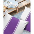 thumbnail image 2 of Pack of 2 Outdoor Pillow Covers, Classic Purple Solid Color Stripe Pure Line Waterproof Square Throw Pillowcase Cushion Decorative Pillow Covers for Couch Patio Tent, 20x20 in, 2 of 6