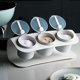 thumbnail image 1 of Plastic Spice Jar with Spoon Seasoning Box Set,Creative 3 Grids Combination Seasoning Cans Pepper Shaker Storage Box (Color : Gray), 1 of 5
