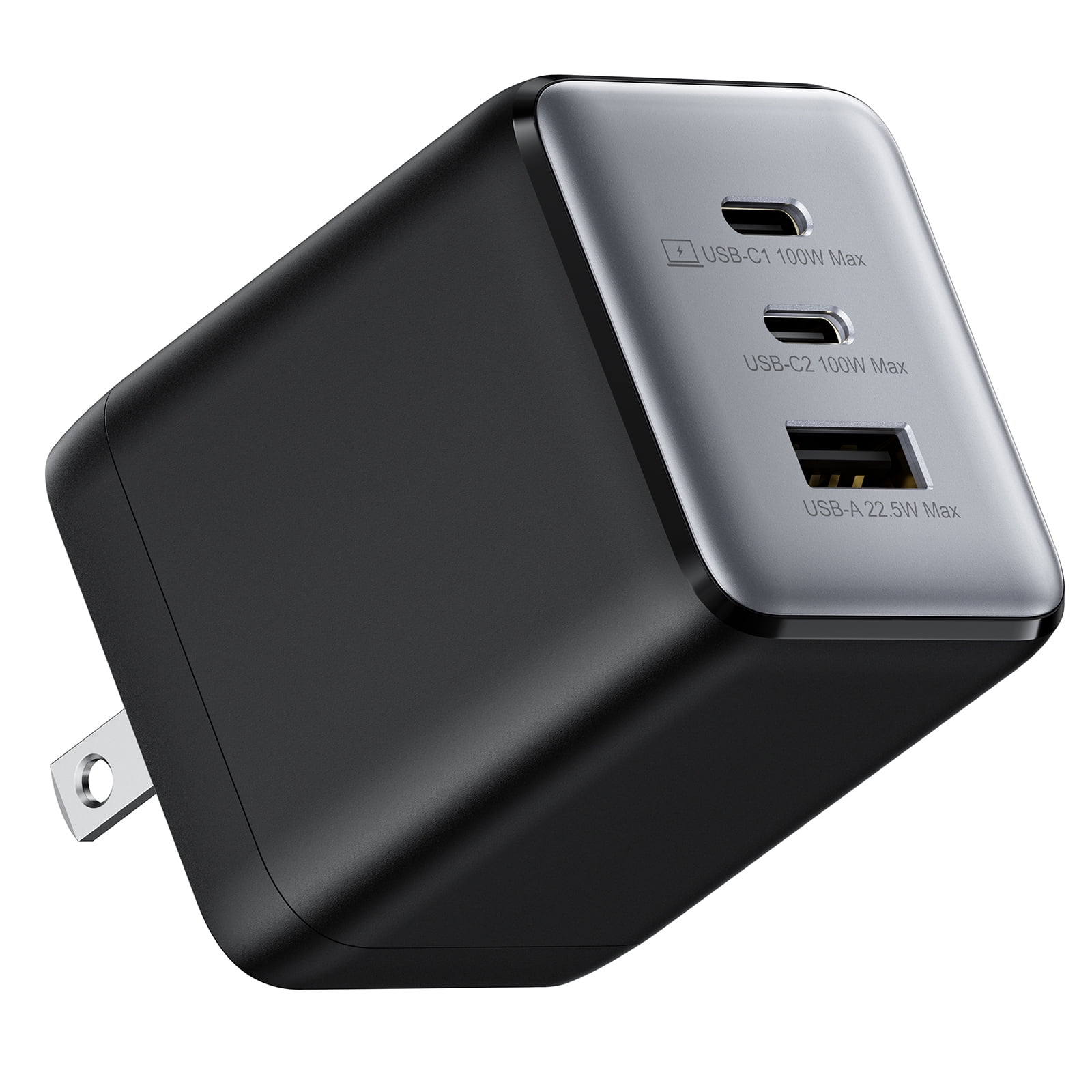 wegear 100W USB C Charger 3-Port GaN Adapter Fast Wall Charger Foldable and Compact for MacBook,Laptops,iPad,iPhone Series,Samsung and More