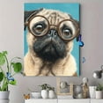 thumbnail image 4 of Smart Pug with Glasses Canvas Print, Wall Art for Living Room, Bedroom, Office, Cafe, Bar, Study, 4 of 8