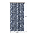 thumbnail image 5 of Blue Pioneer Flower and Paisley Pattern Shower Curtain 36"x72" ,Bathroom Decorative Shower Curtains Set with 12 Hooks,Modern Waterproof Washable Shower Curtain, 5 of 6