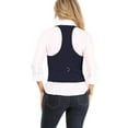 thumbnail image 4 of Women's Casual Button Down Racerback Belt Slim Tuxedo Suit Vest Top S-3XL (Pack of 2), 4 of 6