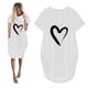 thumbnail image 5 of Puntoco Vestido De Manga Corta Con Cuello En V, Vestido Casual Suelto Con Estampado De Amor Para Mujer Blanco S, 5 of 5
