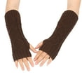 thumbnail image 1 of D-GROEE 1 Pair Knitted Arm Warmers Gloves Winter Long Fingerless Gloves Thumb Hole Gloves Mittens for Women, 1 of 8