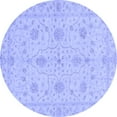 thumbnail image 1 of Ahgly Company Indoor Round Oriental Blue Traditional Area Rugs, 4' Round, 1 of 4