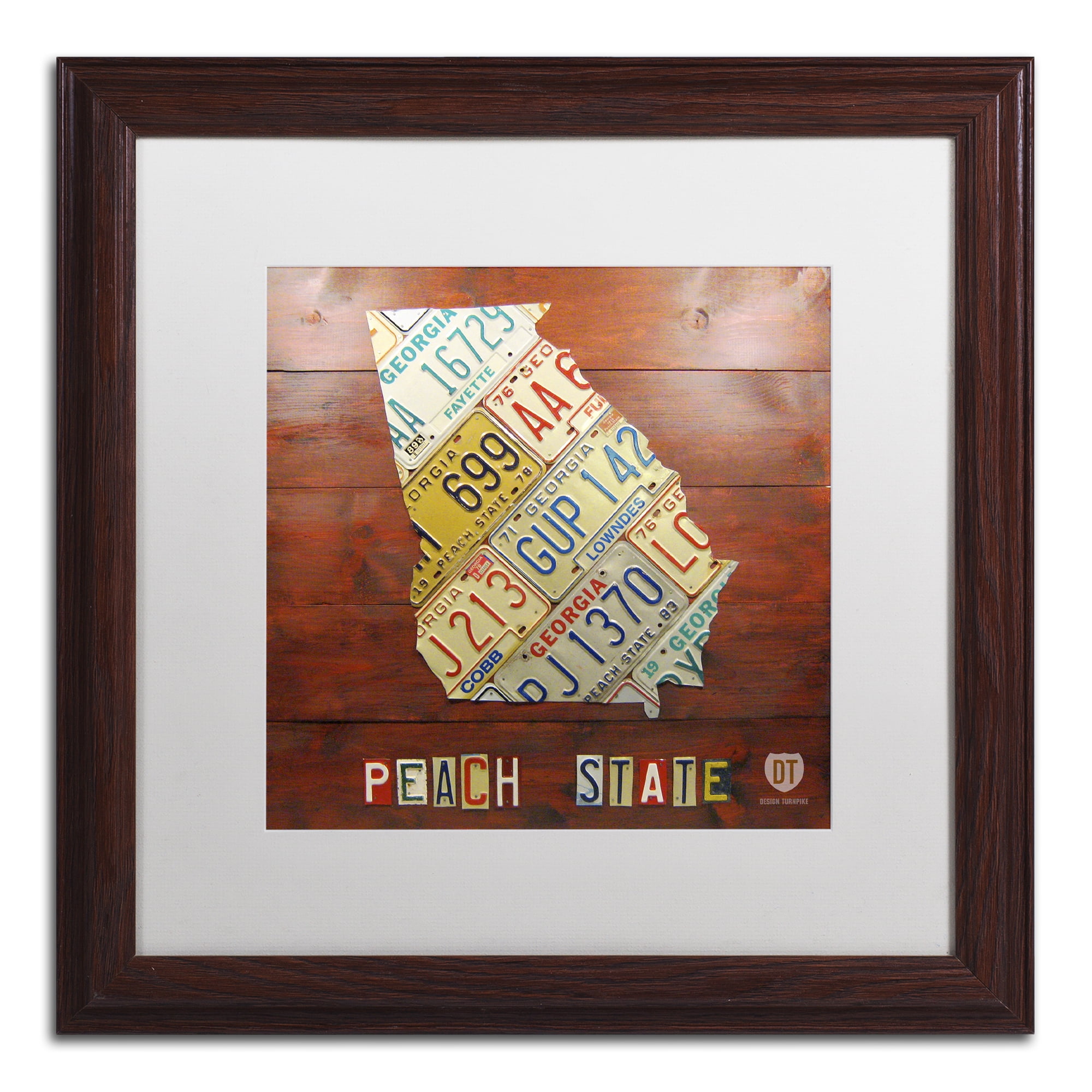 Trademark Fine Art 'Georgia Map' Canvas Art by Design Turnpike, White Matte, Wood Frame