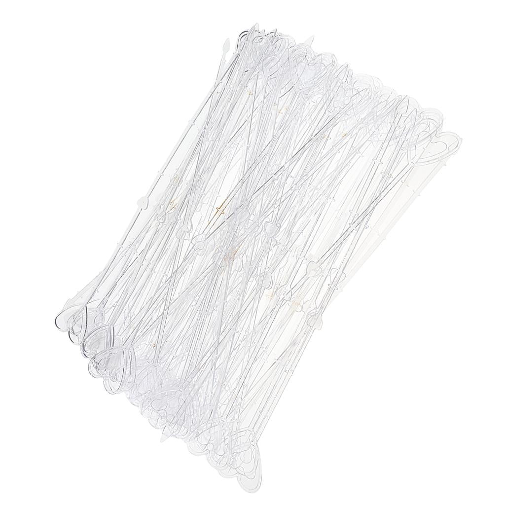 GUOOL 160pcs 13" Plastic Heart Head Floral Picks Card Holder Sticks Party Supplies