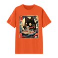 thumbnail image 4 of Wxolcjlv Mens Black Cat Ramen Graphic Crew Neck T-Shirt Short Sleeve Oversized Casual T-Shirts Japanese Art Street Daily Top, 4 of 4