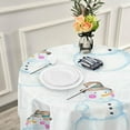 thumbnail image 6 of SKYSONIC Christmas Snowman Round Tablecloth 60 Inch Waterproof Stain and Wrinkle Resistant Washable Decorative Table Covers for Kitchen Dining Tabletop Party Outdoor Picnic, 6 of 7