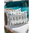 thumbnail image 4 of Waterproof Outdoor Throw Pillows with Inserts 12"x20" Set of 2,Teal Grey Plaid Polka Dots Birds Soft Decorative Pillowcases for Bedroom,Turquoise Spring Floral Pillow Covers for Sofa Living Room, 4 of 8