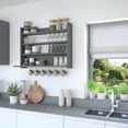 thumbnail image 3 of Ada Home Decor Furniture 4 Tier 33.5" Anthracite Knott Modern Hanging Floating Shelves, 3 of 7
