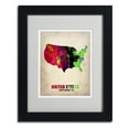 thumbnail image 2 of Trademark Fine Art "United States Watercolor Map" Matted Framed Art by Naxart, Wood Frame, 2 of 5