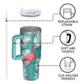 thumbnail image 4 of OBREWU Flamingo and Palm Leaves Tropical Hawaii Tumbler with Handle and Lid,Flamingo and Palm Leaves Tropical Hawaii 40oz Double Wall Vacuum Insulated Tumbler,Cups Gift for Women and Men, 4 of 7