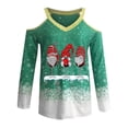 thumbnail image 3 of Sudadera navideña para mujer Gráfico de gran tamaño Moda Casual Cuello redondo Jersey de manga larga Tops sin tirantes Camisa Blusa Pompotops gfhjh20567, 3 of 3