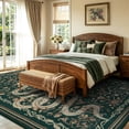 thumbnail image 3 of Moynesa Vintage Snake 8'x10' Large Area Rug for Living Room, Washable Green Floral Rug Cottage Botanical Accent Carpet for Bedroom Dining Room Sunroom Non Slip Stain Resistant Low Pile, 3 of 12