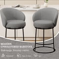 thumbnail image 6 of MultiHaven 26.7" Upholstered Swivel Bar Stool Set of 2 with Back,Modern Counter Height Chair for Kitchen Island - Mid Grey Fabric, 6 of 11