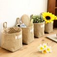 AUMIY Jute Cotton Linen Storage Bag Home Organization and Storage