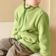 thumbnail image 5 of Mwjwdo Toddler Boys Girls Stand Colar Sherpa Jackets Little Kids Warm Coat Winter Outerwear Fleece Full-Zip Jacket Green 11 Years, 5 of 8